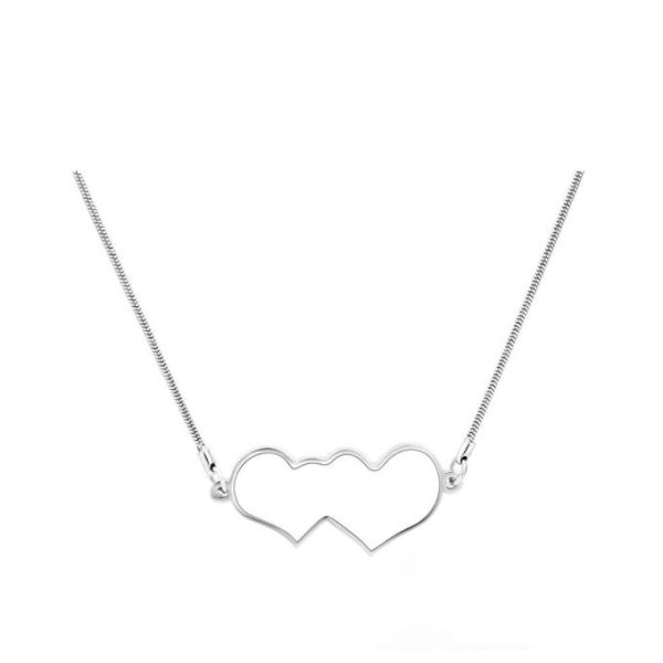 Valentine'S Day Gift Blanks Double Heart Sublimation Necklace With Aluminum Sheet
