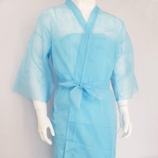 Disposable Nonwoven Kimono Men & Women Bathrobe Kimonos Spa Hairdressing Waterproof Disposable Bathrobes