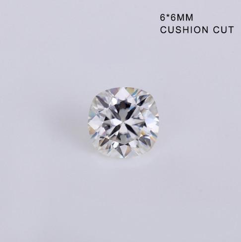 Synthetic Loose VVS Moissanite Gemstones For Jewelry Making , DEF Color 6mm Cushion Cut