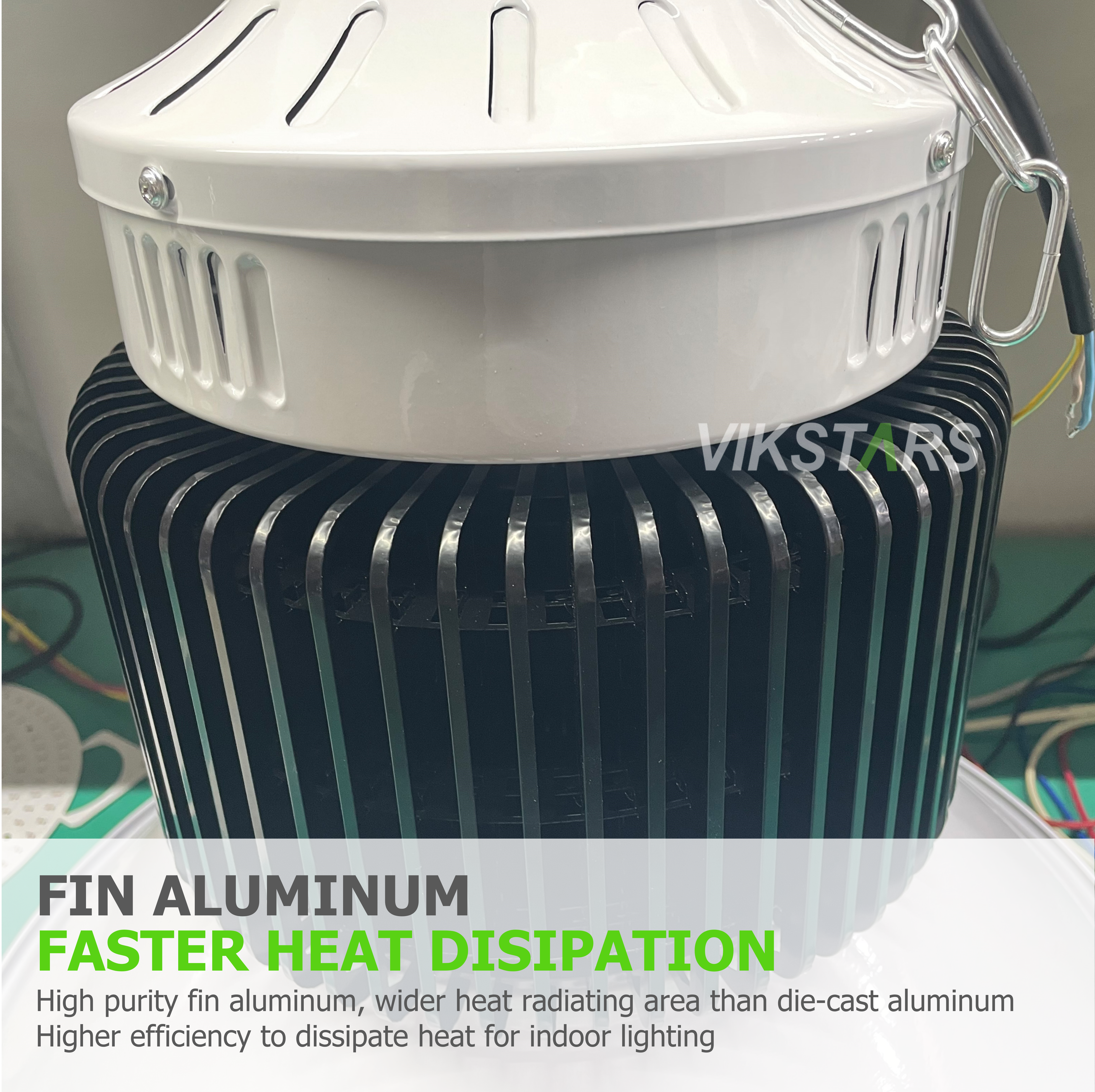 100W 150W 200W 250W Aluminio Fin LED luces de alta bahía para iluminación comercial con reflector