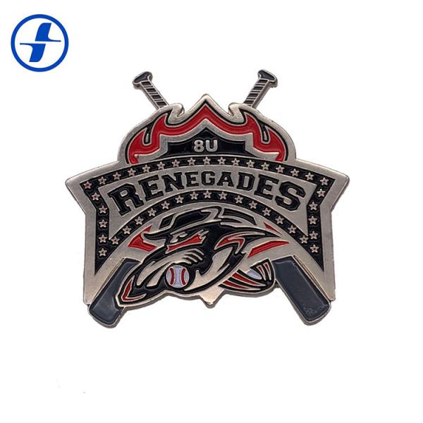 Cool Metal Plating Sports Team Pins , Shape Custom Made Metal Badges