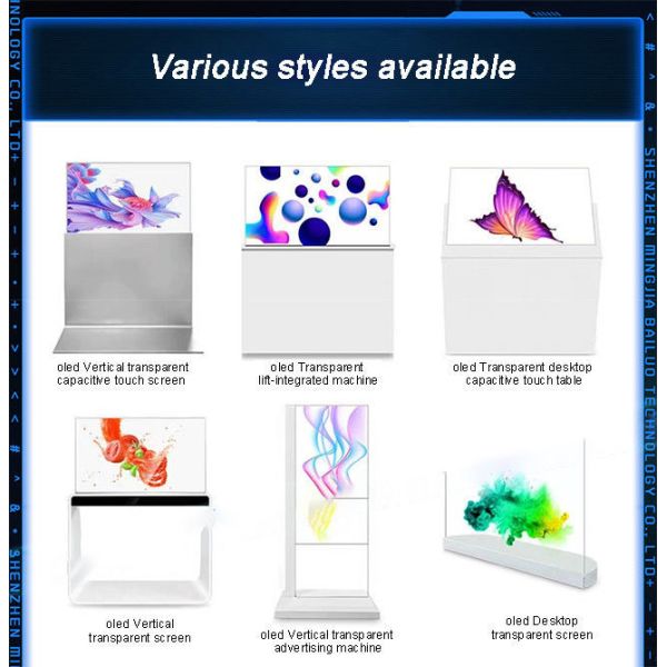 4K Resolution Transparent OLED Capacitive Touch See Through Screen
