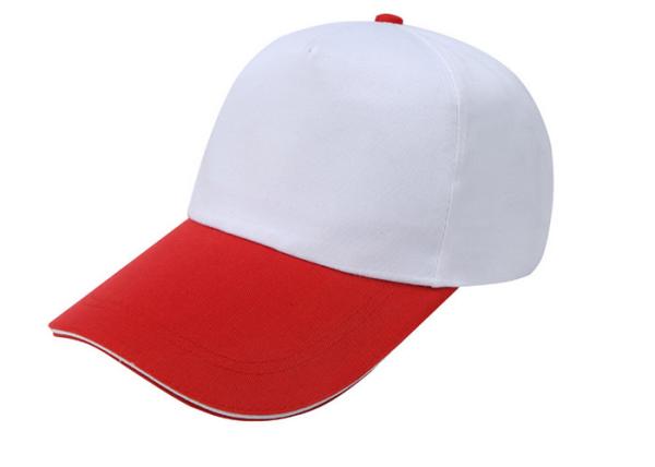 Kids Stylish Baseball Caps Stitching White And Orange , Washed Canvas Baseball Hat