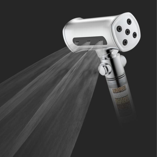 Black Dual Hand Held Shower Head Functionality And Versatile Water Flow Modes