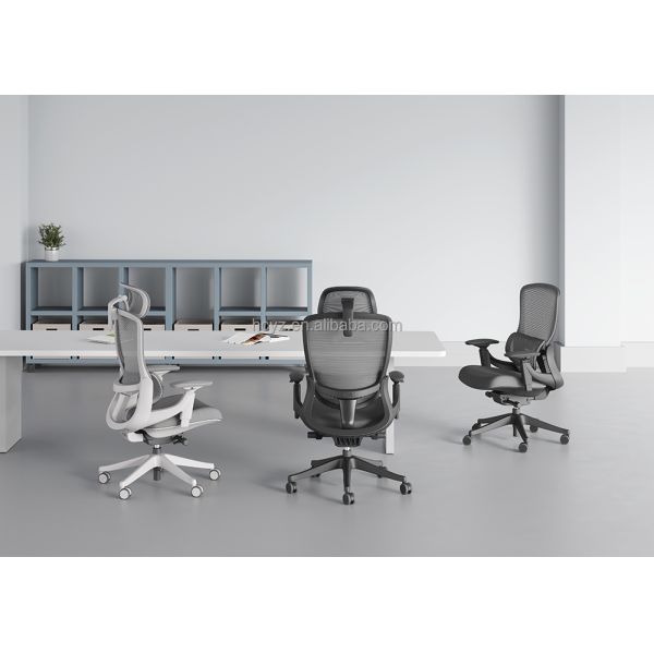 Adjustable High Back Full Mesh Executive Office Chair with Aluminum Foot and Fabric