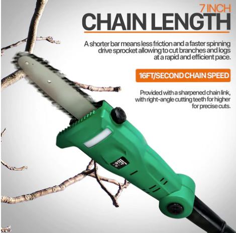 2 In 1 Pole Saw Electrical Long Reach Hedge Trimmer 20V 2Ah