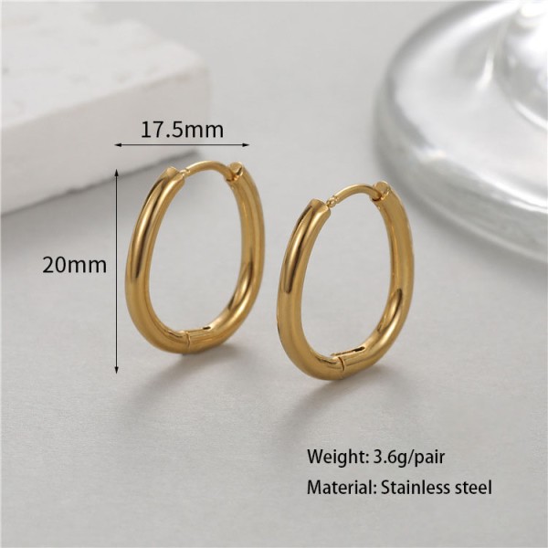 Stainless Steel 18K PVD Plated Hoop Earrings Simple Versatile Suitable for Both Men and Women Hip Hop Style