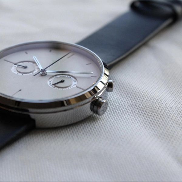 chronograph Matte Black Wrist Watch ROHS Approved 5atm Waterproof