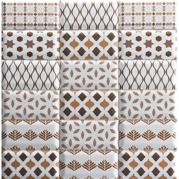 White Glossy Ceramic Wall Tiles 75x152mm for Kitchen Bathroom