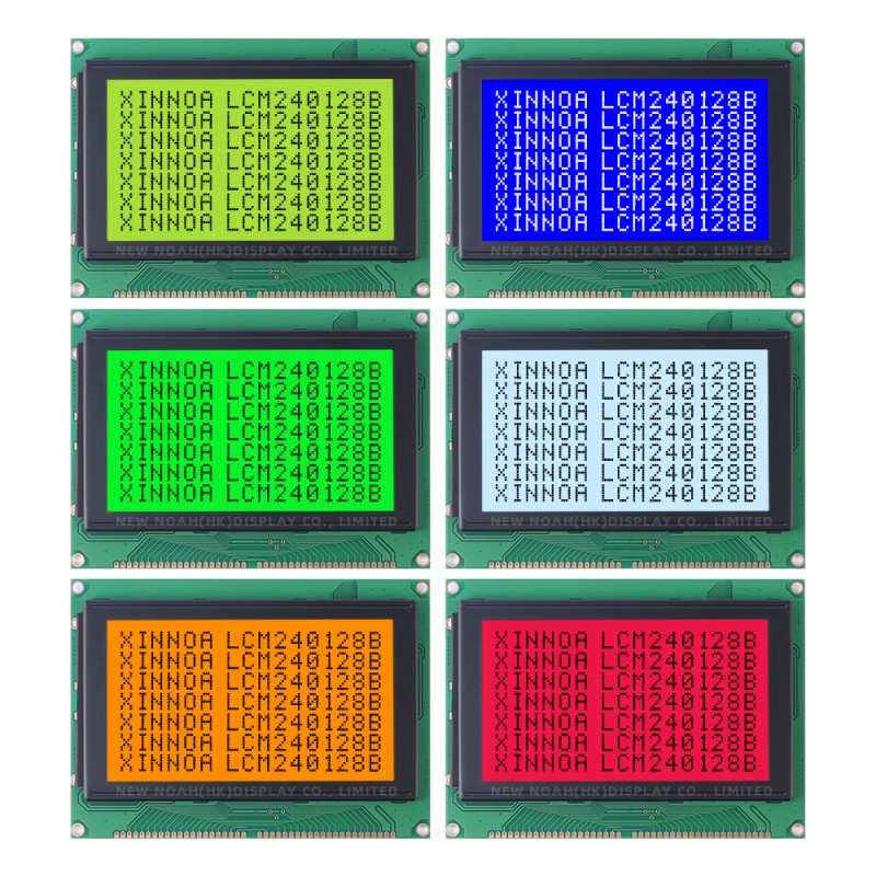 Yellow Green Film LCM240128B Touch Panel Screen PlaStic 144X104MM LCD Display Module With