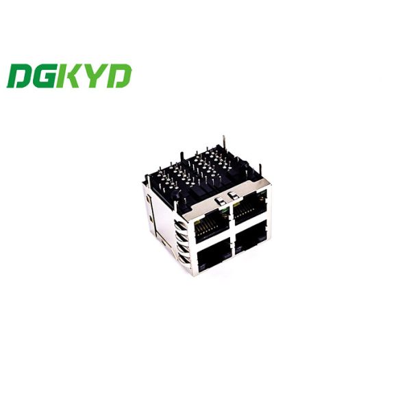 1 Gigabit 2x2 RJ45 Network Connector With PA66 Plastic Housing