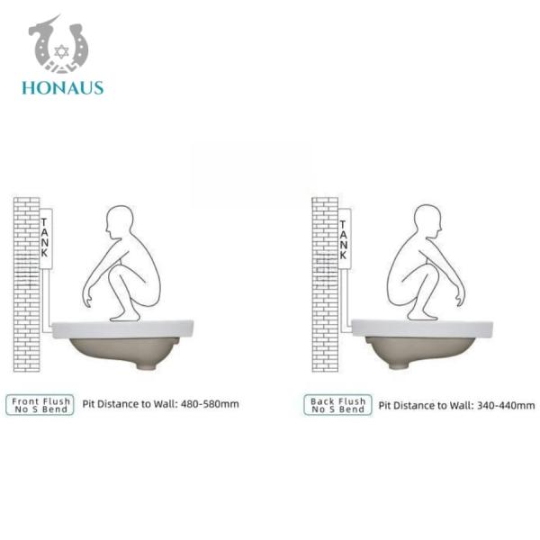 CUPC S Trap Fully Glazed Ceramic Squatting Pan Toilet Commercial Sanitary Ware