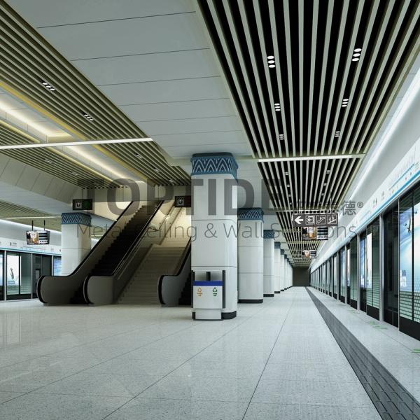 Golden Linear Ceiling Panels Suspended False U Shaped Metal Drop Ceiling
