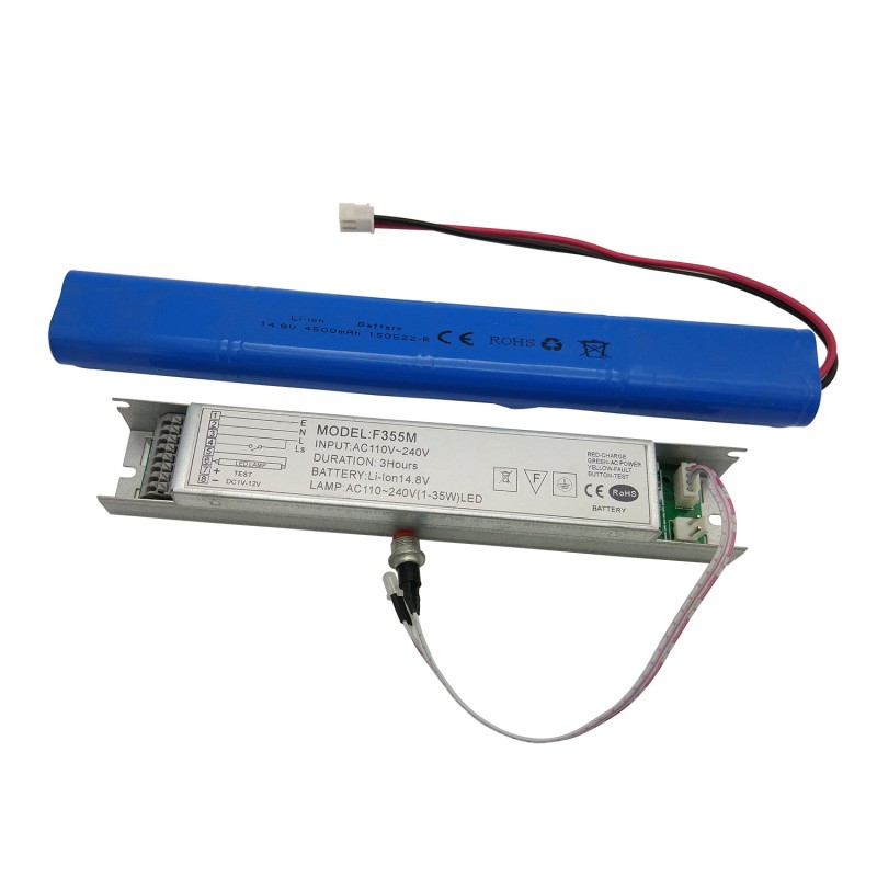LED Emergency Conversion Kit Self Test Li-Ion Battery 1-3 Hours Emergency Time