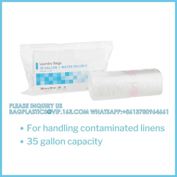 Polyvinyl Alcohol Film, Hot Water Soluble Bags Soluble Hamper Liners dissolvable laundry bags