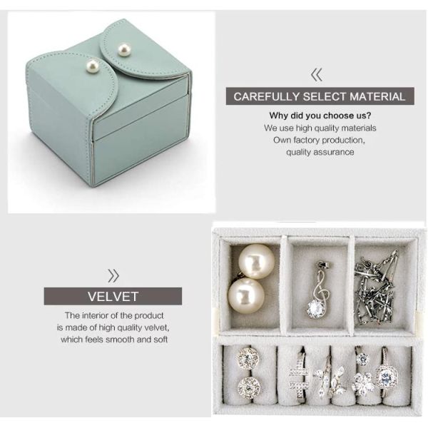 Fashionable PU Leather Jewelry Travel Case Small Jewelry Organizer ISO9001M ISO14001