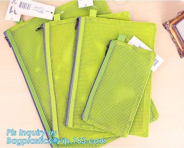Document Bag with Zipper Storage Holder for Papers Stationery Student Gift, Customized stand up zipper plastic bag