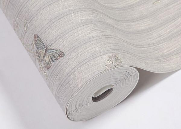 Removable Rustic Washable Vinyl Butterfly with Flower Wallpaper for Bedroom