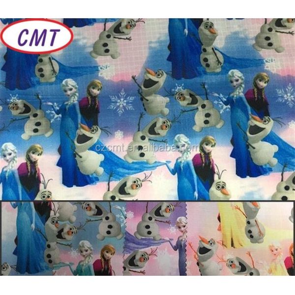 Popular 210D Waterproof Frozen Printed Polyester Oxford Fabric for School Bag