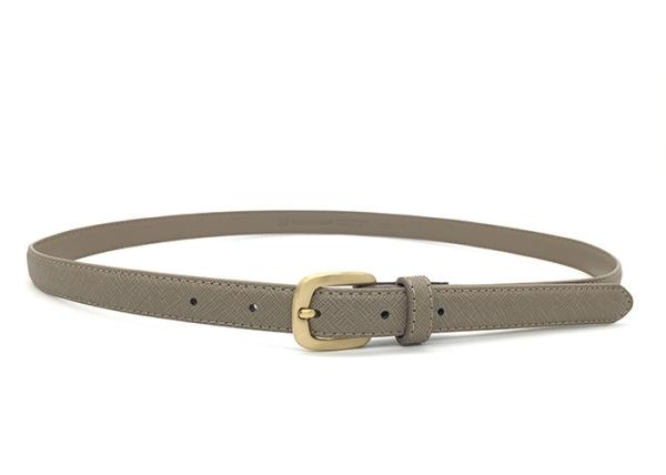 Taupe Saffiano Fashion PU Leather Womens Trouser Belt