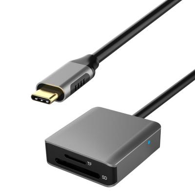 Lecteurs de cartes de type C USB3.2 Gen 1 2 en 1 avec câble d'extension USB C de 20 cm
