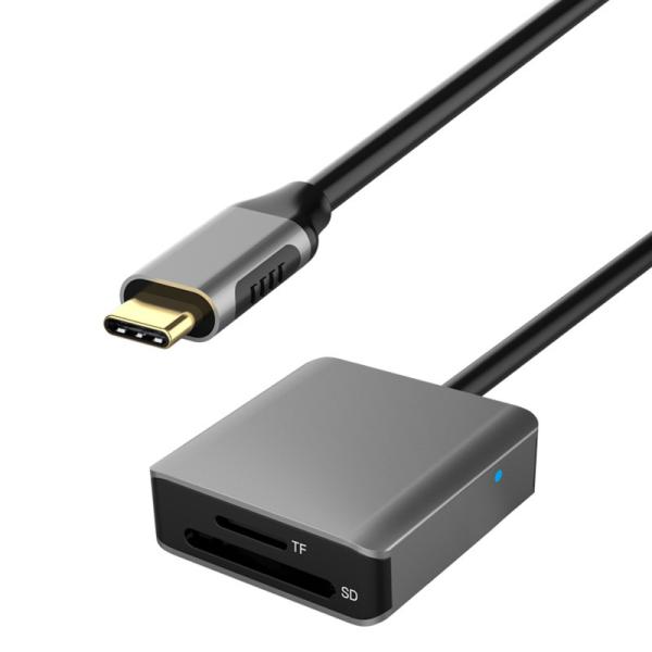 Lecteurs de cartes de type C USB3.2 Gen 1 2 en 1 avec câble d'extension USB C de 20 cm
