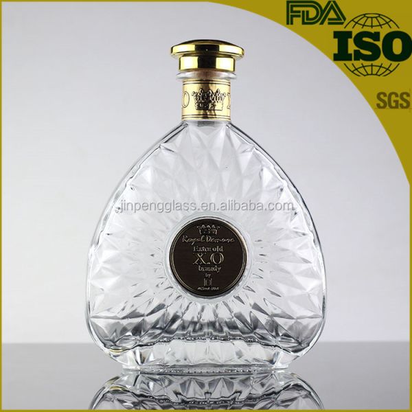 Виски Водка Стеклянный материал 700 мл 1000 мл Бутылка с металлической крышкой и высшего класса
