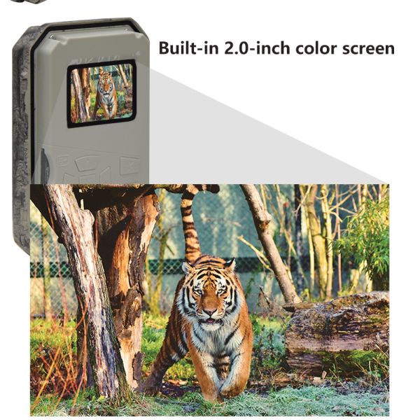 56MP Color Night Vision Trail Wildlife Camera 4K Dual Flash Trail Camera With 0.3s Trigger  IP68 Waterproof