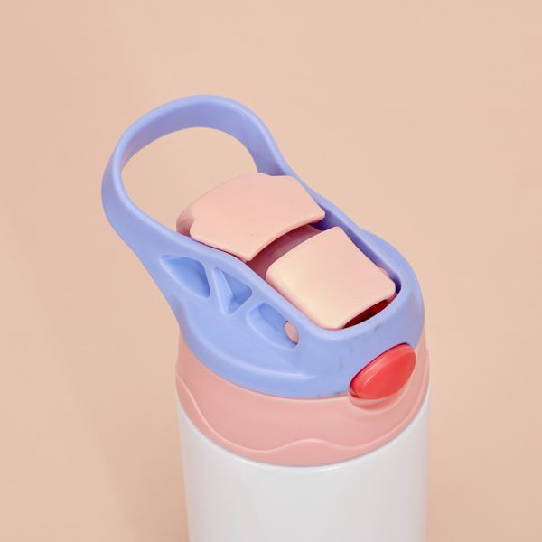 12 OZ Sublimación de paja Sippy Cup Tumblers en blanco de doble pared de vacío aislado de colores mixtos termocasas de acero inoxidable botellas de agua para la escuela