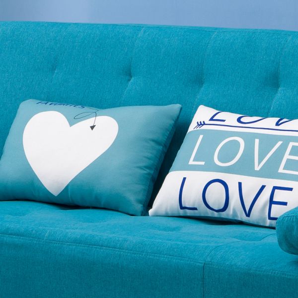 Lightweight Blue Fabric Foldable Sofa Bed For Home