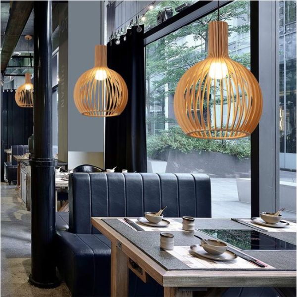 Bird Cage Rattan Pendant Chandelier 3500K Warm White For Restaurant Bar