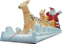 La Navidad inflable Papá Noel con el reno del paseo hecho de la lona del PVC para la Navidad