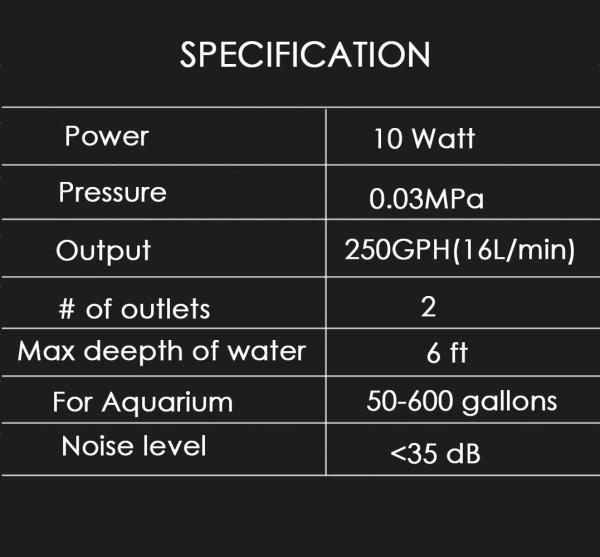 10W Mini Aerator  Aquarium Bubbler Pump