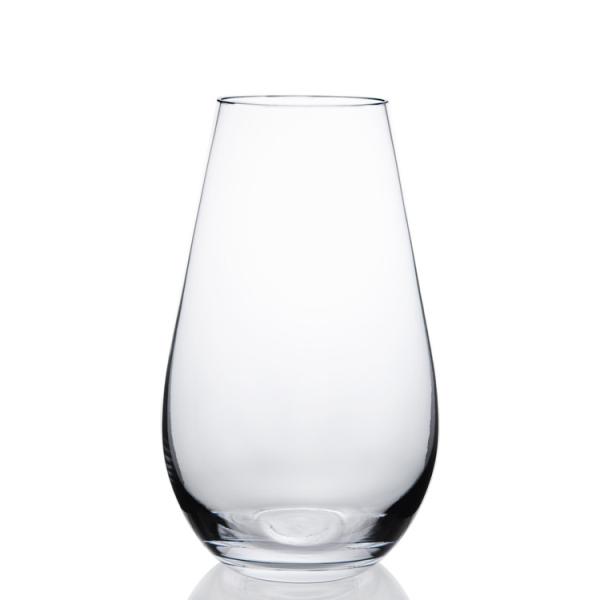Indoor Decoration Horizontal stripes  Embossed Amber Ion Plating Vase Colored Glass Vase