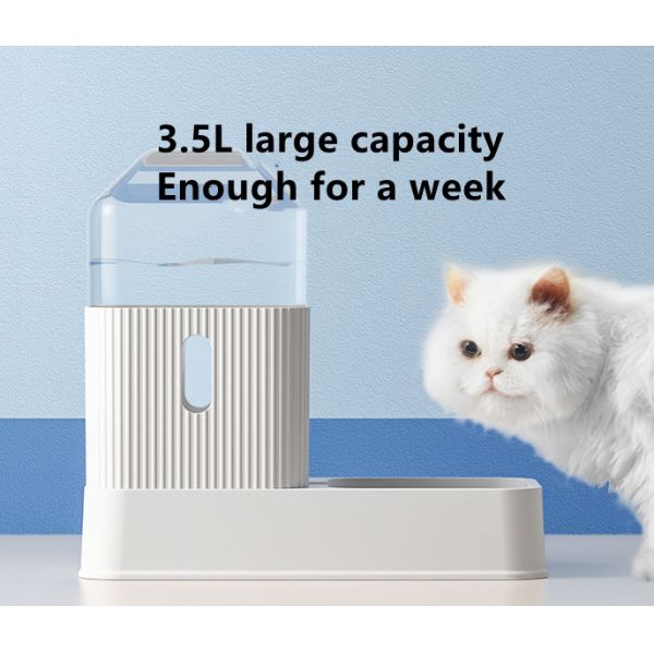 Dogs Cats Food Feeder And Water Dispenser 3.5L,2 In 1 Cat Food Water Dispensers For Small Medium Big Pets