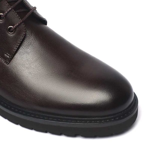 Dark Brown Lace-up Anti Skid Mens Leather Boots