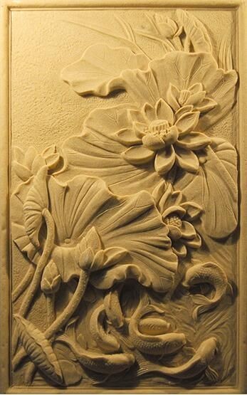 Natural Sandstone Relief Mural Hand Carved Picture Based Customization Marble Sandstone Relief