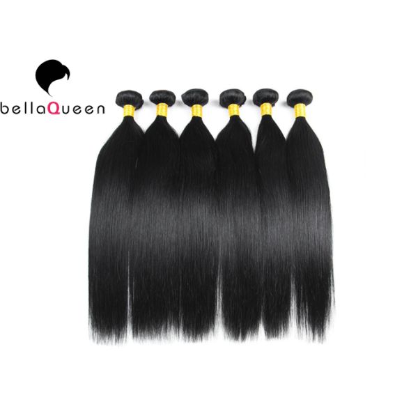 Natural Black Straight Brazilian Virgin Hair Double Drawn With Cuticle