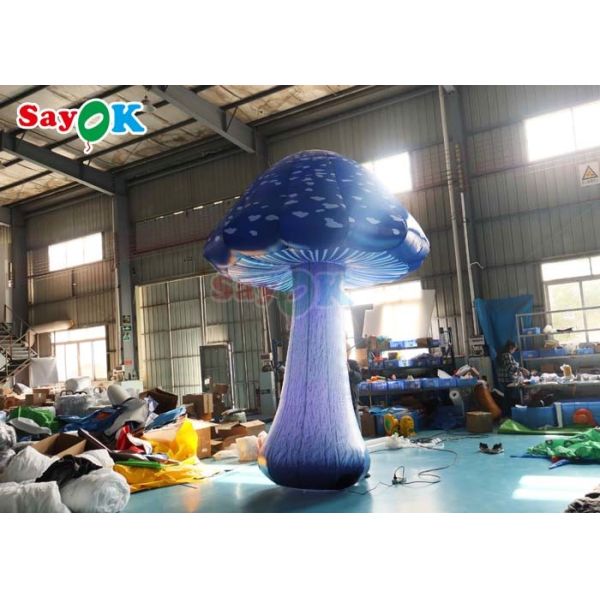 13.1ft полный печатный надувный гриб светодиодное синие воздушные грибы Декорация мероприятия