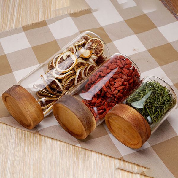 Round High Borosilicate Glass Storage Jars Food Storage Glass Airtight Jar