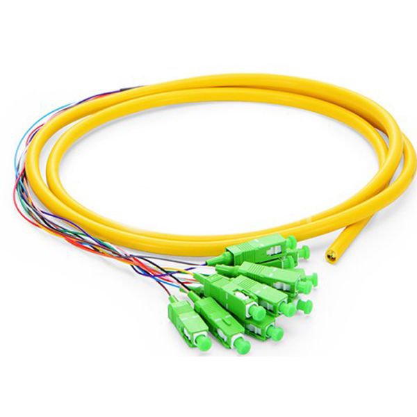 12F SC APC Pre - terminated Pigtail SM 12F Fiber Optic Pigtail OS2 G657A1 LSZH Jacket Breakout 0.9mm tail
