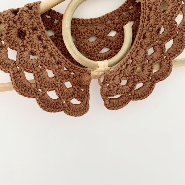 Y-Z New Design Solid Color Baby Girl Crochet Neck Collar Lotus Leaf Lace Embroidered 100% Cotton
