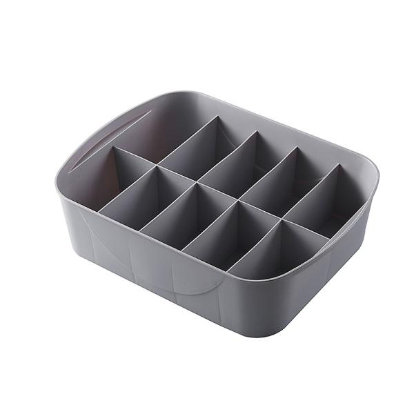 Gray Plastic 10 Compartment Organizer Plastic Storage Organizer