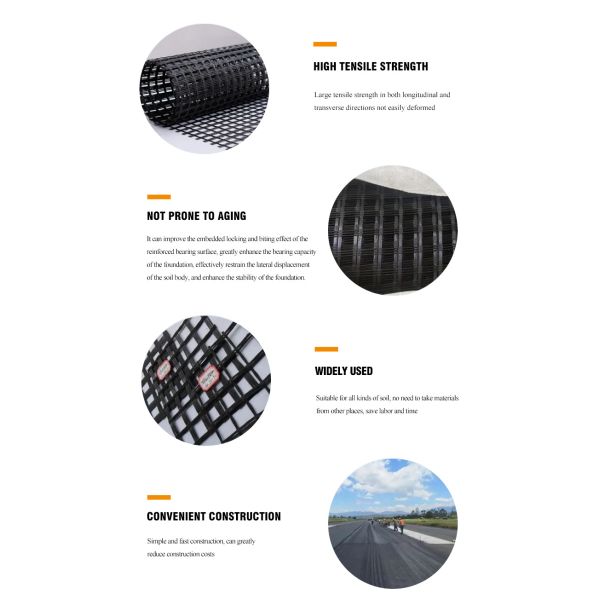 Alkali Resistance High Strength Basalt Fiber Geogrid For Civil Engineering Construction