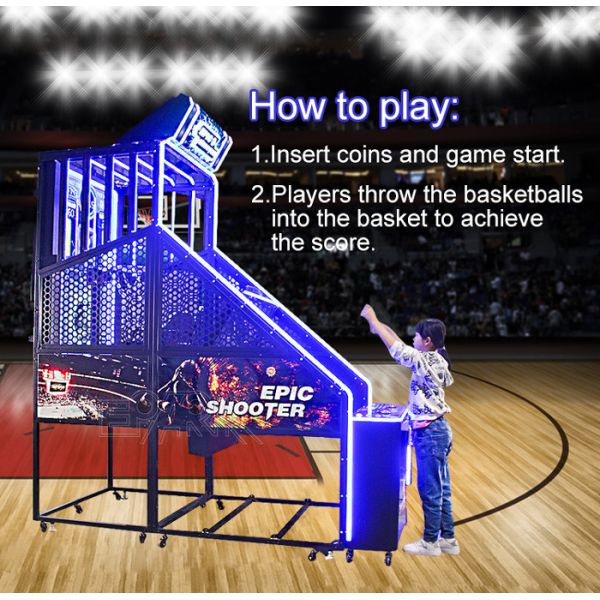 LED Epic Online Basketball Electric Arcade Machine 2 Player