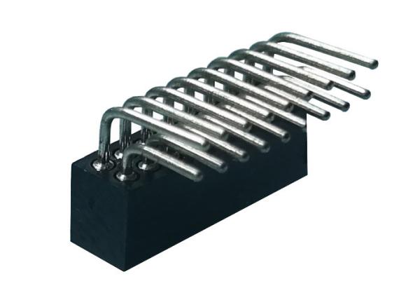 Pin fêmea do conector 20 da placa do PWB do ângulo direito do encabeçamento da fileira dobro de 1.27mm