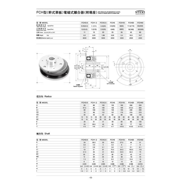 STEKI Dry Single Plate 24v Industrial Electromagnetic Clutch with Bearing Plating Hub