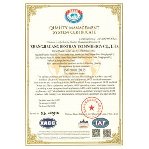Zhangjiagang Bestran Technology Co., Ltd. Certifications