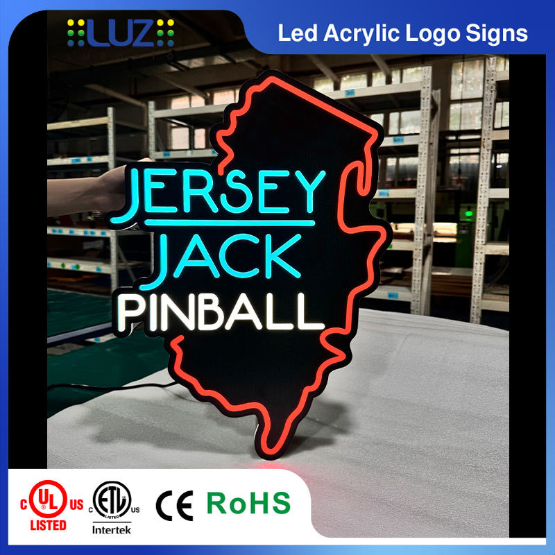 Custom Contour-Cut Acrylic LED Sign Multi-Color Illuminated Wall Art
