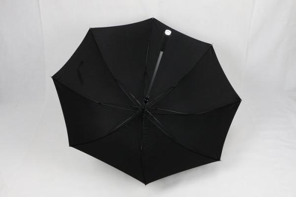 Black Automatic Promotional Golf Umbrellas With Silver Coating Plastic Handle And Carry Bag